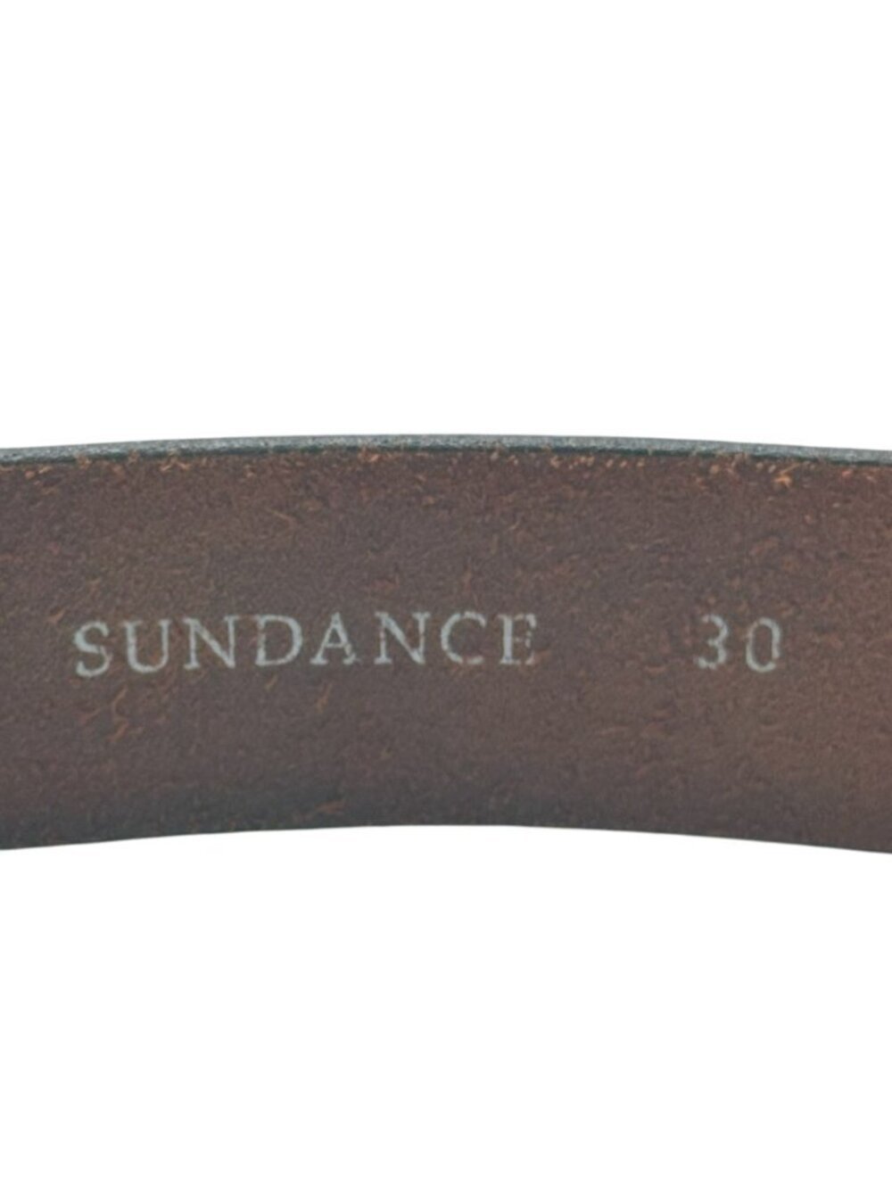 Sundance Leather Belt in Warm Brown with Distressed Silver Buckle - Picture 12 of 15